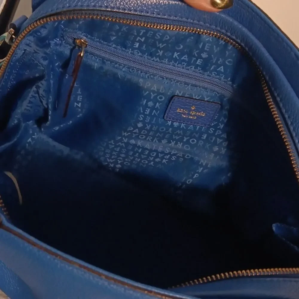 Kate Spade Vibrant Blue Satchel Bag With Removable Shoulder Strap